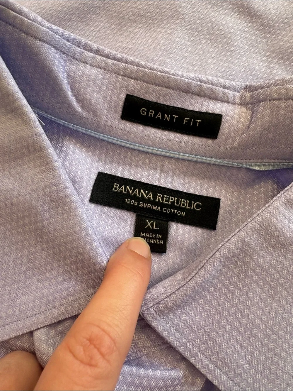 Banana Republic Grant Fit Men’s Light Lavender Button Down Shirt XL